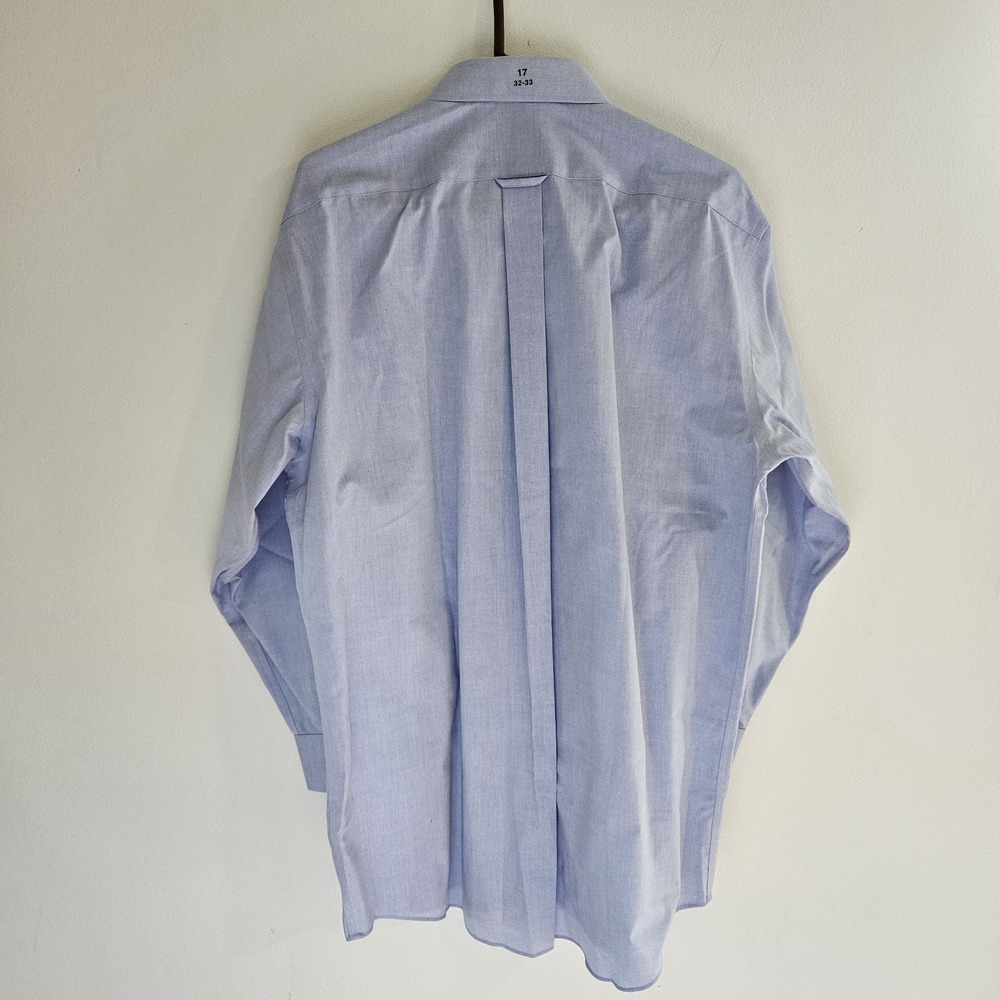 NWT Stafford Dress Shirt Men L XL 17 32 33 Blue Oxford Button Long Sleeve Formal - Picture 5 of 7
